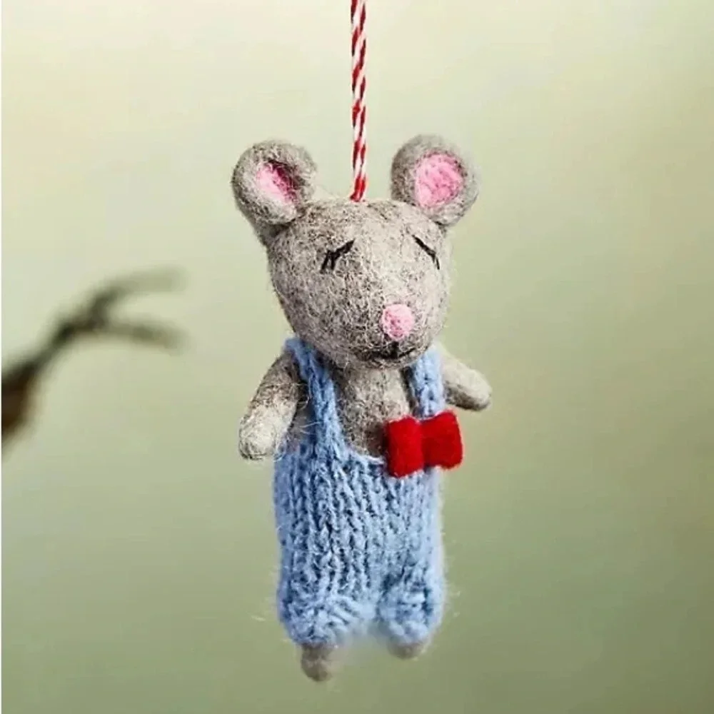 Anthropologie  Overall Mouse Christmas Ornament